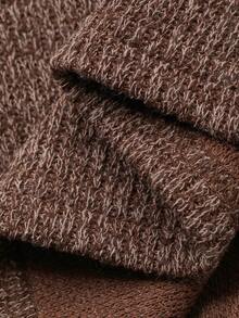 DAZY Women's Fashionable Casual Oblique Shoulder Knit T-Shirt - Brown - View 7