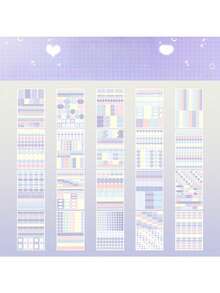 Bộ 4 giấy ghi chú dán có nhũ lấp lánh dễ thương | Giấy đánh dấu trang có viền cho sổ nhật ký và kế hoạch - Nhiều màu - Xem 3