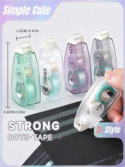 1pc/4pcs Double-Sided Adhesive Creative Correction Tape, Glue Tape For Scrapbooking, Double Sided Tape Roller For Crafts Tape Runner, Journal Supplies, Scrapbook Supplies & Craft, Photo