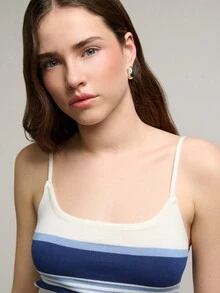 Nöista Camiseta de punto con bloqueo de color casual con un ajuste ceñido y tela de punto elástica. Para looks festivos de resort y primavera, primavera-verano. - Multicolor - Ver 5