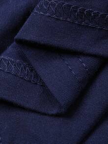 DAZY Women's Pleated Design Curved Hem Camisole With Built-In Padded Bra - Navy Blue - View 8