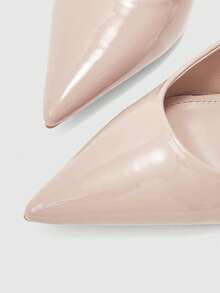 CUCCOO BIZCHIC 女士鞋履 女士尖头细高跟米色露跟高跟鞋 时尚舒适 通勤商务百搭女士露跟鞋 春季鞋 - 米色漆皮 - 查看 8