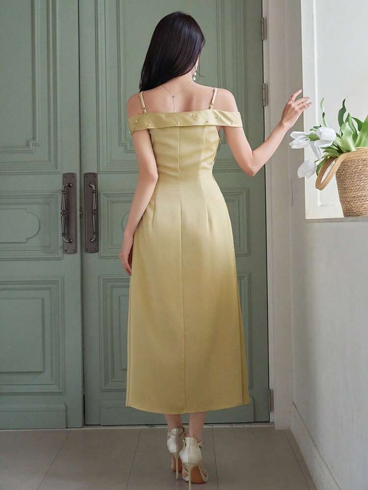 Women's Elegant Sleeveless Studded Midi Dress, Summer Wedding Guest Dress Sundress