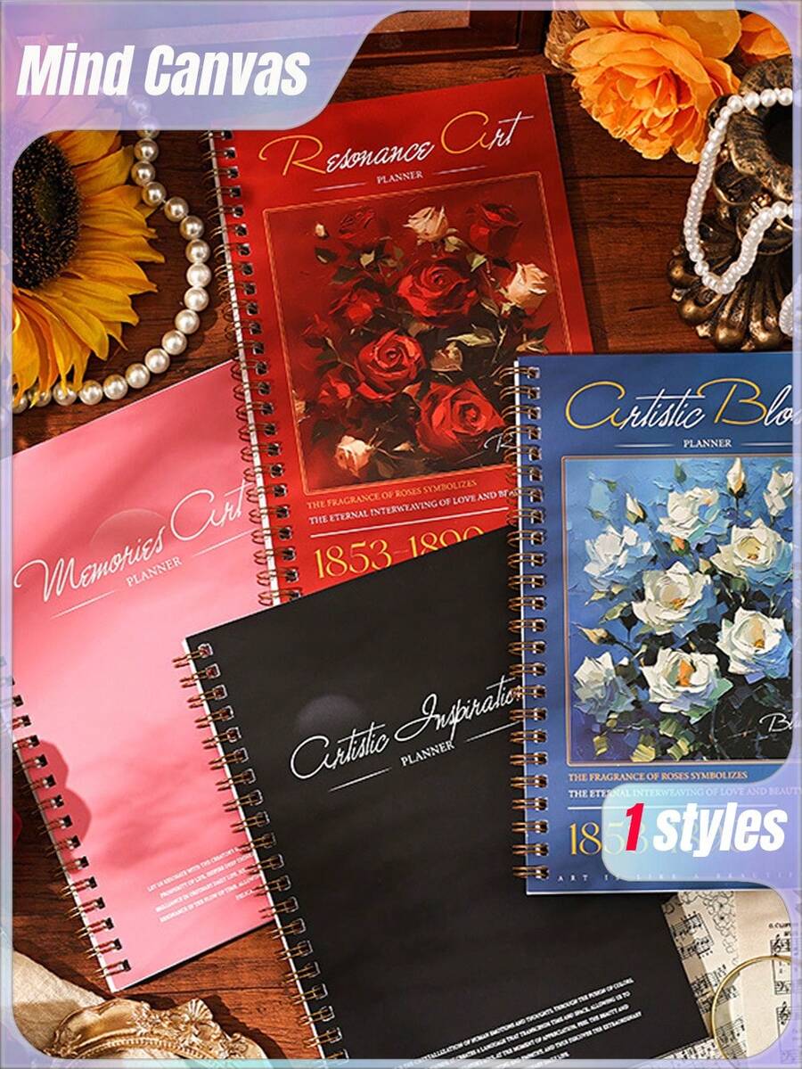 Set Of 4 Mind Canvas Notebooks - Best-Selling High Aesthetic 2026 Planners & Journals - 4pcs - View 1