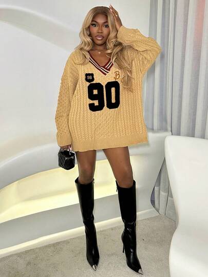 Mariisbox Color Block Pullover Sweater For Women, Sporty & Collegiate Style,Long Sleeve Tops,Fall Clothes