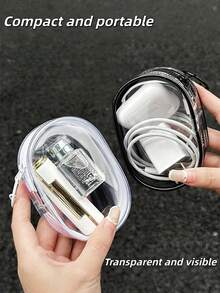1pc Simple & Stylish Cable Organizer Pouch, Portable Travel Case For Earphones, Charging Cables & Bluetooth Earbuds - Multicolor - View 6