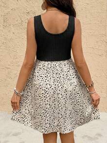 SHEIN Maternity Contrast Color Print Dress - Multicolor - View 2