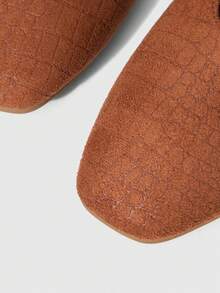 MOTF PREMIUM WOMEN'S COMMUTING CASUAL COMFORTABLE VERSATILE MARY JANE SQUARE TOE FLAT SHOES VALENTINE'S DAY - Tan - View 6