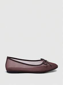 CUCCOO BIZCHIC Spring And Summer Women's New Mesh Breathable Bow Mary Jane Shoes Valentine's Day - Mesh brown - View 8