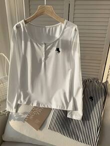 Comfortcana Bộ đồ 2 mảnh cỡ lớn dành cho nữ mùa Thu/Đông 2025, áo sơ mi cài nút thêu họa tiết và quần kẻ sọc, trang phục đi biển màu trắng cho mùa thu, trang phục Lễ Tạ ơn, váy dự tiệc năm mới, quần áo nữ. - Nhiều màu - Xem 6