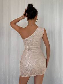 Rafferiza Vestido ajustado sin mangas con adornos de lentejuelas elegante, encantador y de moda - Albaricoque - Ver 2