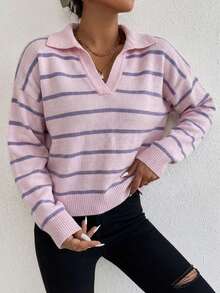 EURMUSE Soft Touch Crew Neck Pullover Sweater - Mauve Purple - View 4