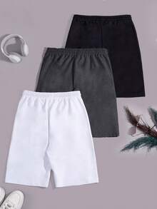 EURMUSE Men 3pcs Pack Drawstring Label Detailed Regular Shorts - Multicolor - View 2