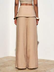 Zivah بنطلون كتان واسع الساق مع جيوب 2 في 1، بنطلون قصير لون المشمش، ملابس جديدة لربيع وصيف 2026 مناسبة للمناسبات المختلفة كالمهرجانات الموسيقية، عيد الفصح، ، عيد الحب، الحفلات، التخرج، الطلاب، الاستخدام اليومي، الرحلات، الشاطئ، الحفلات، الزفاف، الذهاب للعمل، الخروجات العطلات - لون مشمشي - مشاهدة 3