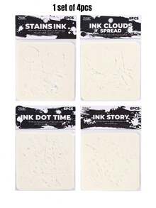 1Set Of 4pcs Ink Falling Into The Mortal World PET Painting Template, Hollow Template, Oil Pastel Newspaper Template, Hollow Painting - Mo Luo Fan Chen - View 5