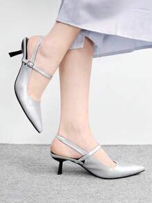 CUCCOO BIZCHIC Women's Fashion Versatile Pointed Toe Pumps - Silver - View 3