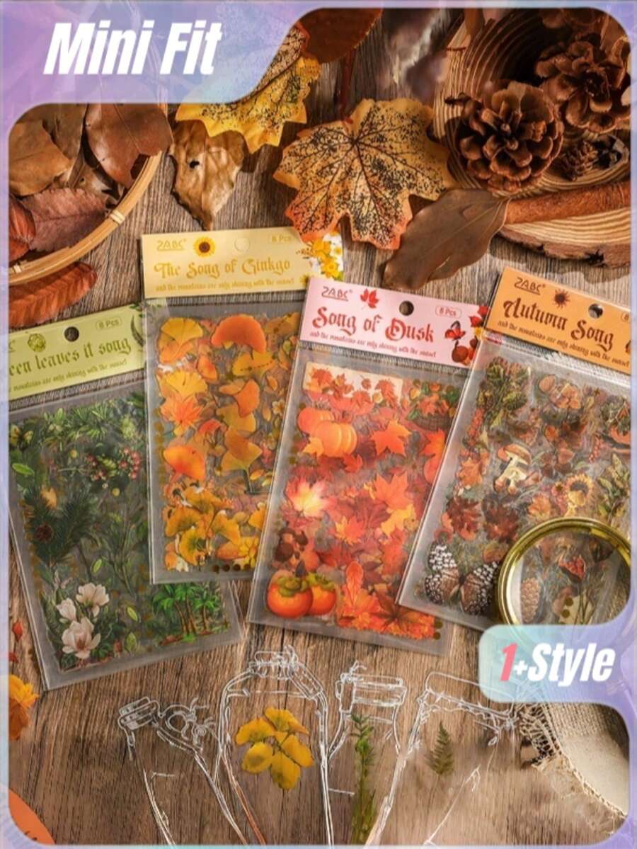 一套4个森林之歌防水PET日记贴纸袋 - 套裝 - 查看 1