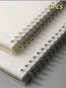 1pc/3pcs Pp Cover Metal Coil With Ties Notebook,80sheets-160pages,A5 Size ,Horizontal Line Inner Core,Blank Line Inner Core,Minimalist,Portable,Waterproof,Perfect For Students,Business Back To School ,School Supplies , Office Supplies Valentine DAY, V - A5 lined - View 9