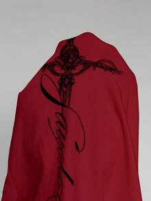 StreetHx 女士秋冬白色收腰修身波浪纹印花街头风Y2K复古图案圆领长袖T恤 - 紅色 - 查看 7