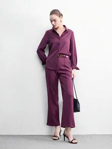 CUCCOO BIZCHIC 女士棕色简约圆头细跟中跟优雅休闲舒适一脚蹬鞋，适合工作、通勤、约会、派对、正式场合。 - 純黑色 - 查看 6