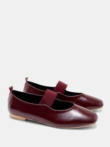 CUCCOO CURVES 女士加厚宽楦平底鞋 - 酒紅色 - 查看 7