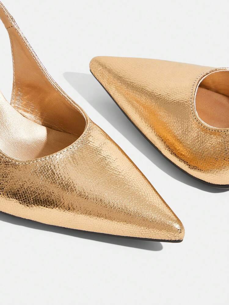 CUCCOO TILAWA Women Shoes Pointed High Heel Wine Glass And Champagne Simple Slingback Women's Slingback Shoes Fashion Gorgeous Party Banquet Sexy Women's High Heel Shoes Women's Shoes