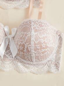DesireSculpt 2pcs Elegant Lace Wireless Bra For Women - Multicolor - View 4