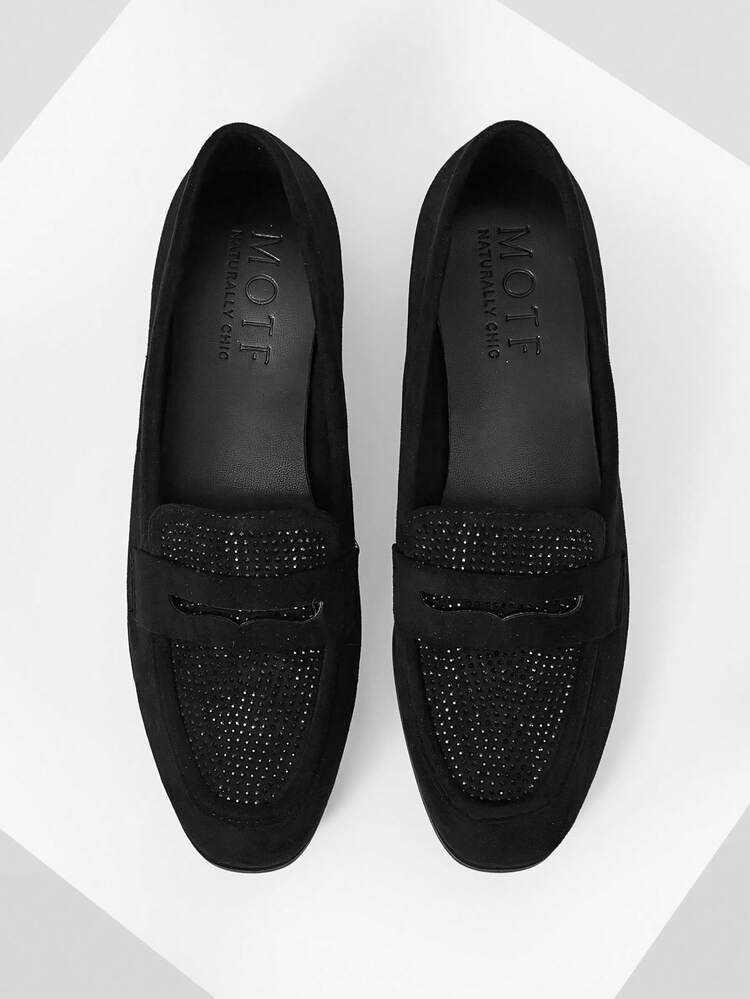 WOMEN RHINESTONE SUEDETTE FLATS VALENTINE'S DAY SPRING SHOES