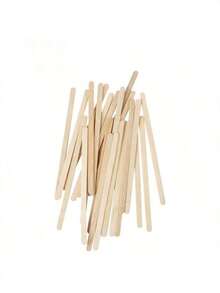 500支美容脱毛木棒护理工具，一次性木棒脱毛蜡准备和涂抹工具，木屑 - 米色 - 查看 7