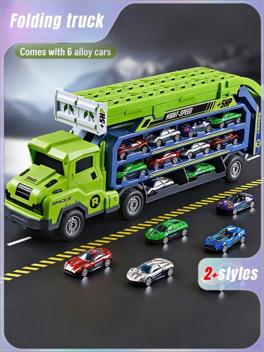 全新变形滑轨升降车,升降轨道玩具车,可折叠可收纳卡车,合金微型玩具车,互动玩具车。 - 彩色 - 查看 1