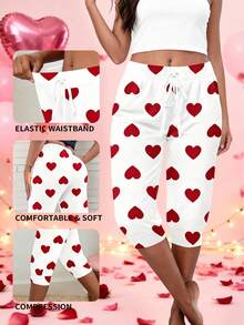 EMERY ROSE Quần lửng 7/8 in hình trái tim màu đỏ thời trang, thu hút mọi ánh nhìn dành cho nữ, hoàn hảo cho các buổi hẹn hò, đi chơi và nhiều dịp khác. Thiết kế cỡ lớn, ngọt ngào và gợi cảm, phù hợp cho mặc hàng ngày và đi làm. Quyến rũ và duyên dáng, lý tưởng cho các kỳ nghỉ, năm mới, ngày Valentine và mùa hè. - trắng - Xem 3