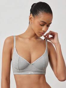 Ocili 1pc Gray Leisure Underwire Lightly Padded Lift & Enhance Bra For Women - Grey - View 5