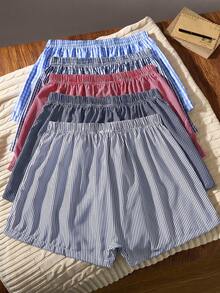 5pcs/Set Plaid & Striped Print Comfortable Casual Men's Harem Pants Men Boxers Pack - Multicolor - View 2