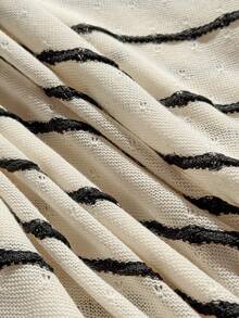 Comfortcana Quần ống rộng kẻ sọc dáng suông dành cho nữ cỡ lớn - màu nâu - Xem 8