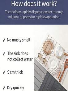 1 tấm thảm thấm hút gấp gọn bằng gel silica - Thảm lau khô bát đĩa đa năng trong nhà bếp, chắc chắn với thiết kế chống trượt. Cũng thích hợp làm đế lót ly trên mặt bàn phòng tắm, tấm chắn nước bắn, vật trang trí nhà cửa nhanh khô, món quà tuyệt vời cho Ngày của Mẹ. - Nhiều màu - Xem 4