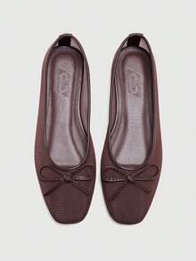 CUCCOO BIZCHIC Spring And Summer Women's New Mesh Breathable Bow Mary Jane Shoes Valentine's Day - Mesh brown - View 2