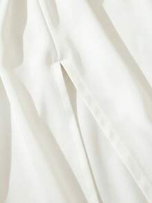 Franclia New Burgundy Pleated Cinched Waist Elegant Dress For Women Long Sleeve White Dress Puffy Sleeves Dress White Elegant Dress Classy White Dress - White - View 3