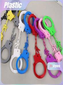 1-Piece Colorful Resin Handcuff Set - Perfect For Outdoor Play, Fun And Requires No Power Source - A Toy For Creating A Festive Atmosphere At Carnival Parties. - Multicolor - View 1
