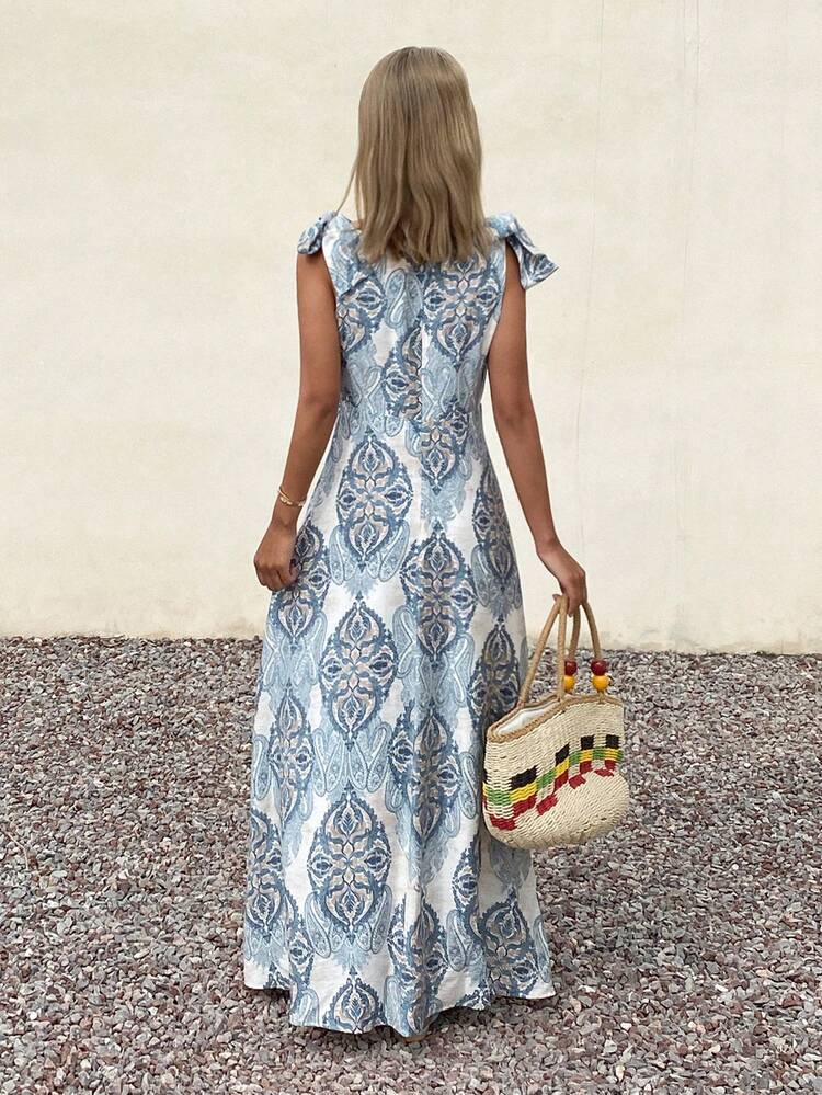 Dress With All-Over Print, Casual Vacation Wear For Women, Spring/Summer, Suitable For Valentine's Day Dress Sundress Boho