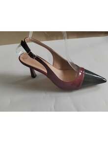 CUCCOO SZL Women's Pointed Toe Buckle Design Everyday Versatile Fashion High Heels - Burgundy - View 12