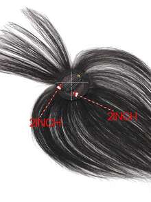 Trinh Nữ Tóc Topper Màu Đen Tự Nhiên Top Bộ Tóc Giả Không Nổ Thẳng Trang Trí Đồ Với Nổ Top Bộ Tóc Giả Dành Cho Nữ - Màu đen tự nhiên - Xem 5