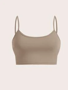 SHEIN EZwear New Spring/Summer Knitted Women Khaki Sports & Casual Multi-Piece Outdoor Suit Nude Two Piece Set Two Piece Set Curve Tights Two Piece Set Women Beige Two Piece Set Legging Two Piece Set - Khaki - View 13