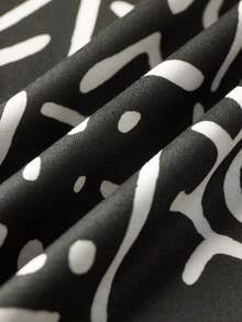 Manfinity Dauomo Men's Casual Geometric Print Straight Leg Pants - Black - View 6