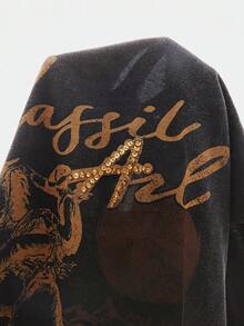 Bohemela Áo thun nữ mùa hè phong cách Y2K thường ngày, thích hợp cho kỳ nghỉ, lễ hội âm nhạc đồng quê Bohemian, chất liệu dệt kim mài bạc cổ điển, đính sequin và thêu họa tiết, dáng rộng, nhiều kiểu phối đồ, phù hợp cho các buổi đi chơi thường ngày, tụ họp bạn bè, lễ hội âm nhạc, tiệc tùng, mặc nhiều lớp và thư giãn tại nhà. Áo dự tiệc, đi biển, mặc hàng ngày, mùa hè cho nữ, phong cách đi xem hòa nhạc, kỳ nghỉ âm nhạc. - màu đen - Xem 8