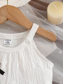 SHEIN 女婴休闲度假针织连衣裙，适合旅行 - 白色 - 查看 6