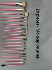 42pcs Makeup Brush Set, Includes Eye Shadow Brush, Eyebrow Brush, Foundation Brush, Powder Brush, Blush Brush, Concealer Brush And Highlighter Brush, Made Of Ultra Soft Synthetic Hair, Suitable For Daily Facial Makeup. Makeup Brush Set, Makeup Brush Set, Makeup Brush Set, Complete Makeup Tools, Makeup Brush Set, Complete Makeup Tools, Makeup Brush Set, Makeup Brush Set, Makeup Gift Set - Pink - View 10