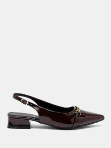 CUCCOO CURVES Women's Pointed Toe Buckle Design Everyday Versatile Fashion Wide Fit High Heels - Rose Red - View 7