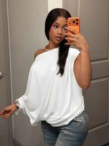 Slaydiva 旅行通勤 居家休闲 夏季假期 白色上衣 新款 早春夏季 音乐节、情人节、复活节 休闲、简约基础风、Y2K街头甜美风、畅销款、日常约会、辣妹风、性感、运动时尚风、白色上衣 - 白色 - 查看 7