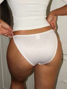 Lowkey Lull 粉色波点蝴蝶结松紧腰舒适休闲可爱女士内裤 - 粉色 - 查看 2