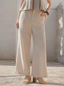 DAZY Women's Solid Color Casual/Formal Pants, Suitable For Spring, Summer, Valentine's Day, Wedding Business Casual Woman - Khaki - View 5